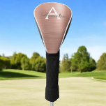 Pink Rose Gold Metallic Foil Monogram Name Golf Head Cover<br><div class="desc">Blush Pink - Rose Gold Faux Metallic Foil Stainless Steel Elegant Girl's Golf Driver Head Cover. This Golf Driver Head Cover can be customised to include your initial and first name. Please contact the designer for matching items.</div>