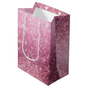 Pink Rose Gold Metallic Foil Sparkle Medium Gift Bag