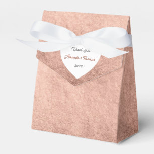 Pink Rose Gold Powder Heart Birthday Wedding Favour Box