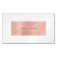 Pink Rose Gold Powder Metallic Rectangular Logo