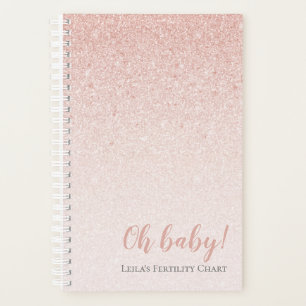 Pink Rose Gold Sparkle Fertility Chart Planner