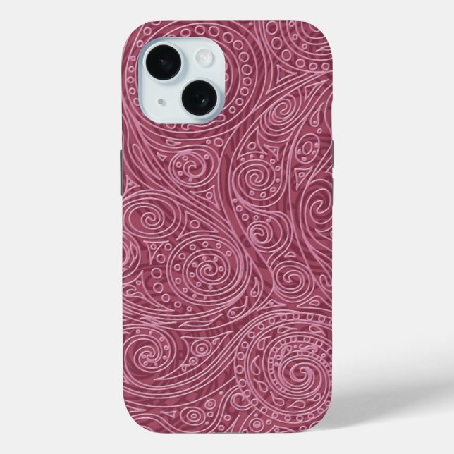 Pink Rose Gold Spiral Pattern Case-Mate iPhone Case (Back)