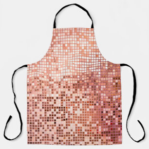 Pink rose gold square mosaic tiles apron