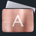 Pink Rose Gold Stainless Steel Monogram Laptop Sleeve<br><div class="desc">Rose Gold - Blush Pink Faux Stainless Steel Metallic Foil Modern and Elegant Monogram Sleeve. This monogrammed personalised laptop sleeve can be customised to include your initial and first name and makes a perfect Christmas or Birthday Gift.</div>