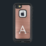 Pink Rose Gold Stainless Steel Monogram LifeProof FRÄ’ iPhone SE/5/5s Case<br><div class="desc">Pink Rose Gold Faux Stainless Steel Elegant Monogram Case. This case can be customised to include your initial and first name.</div>