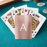 Pink Rose Gold Stainless Steel Monogram Playing Cards<br><div class="desc">Pink Rose Gold Faux Metallic Foil Stainless Steel Elegant Monogram Playing Cards. These playing cards can be customised to include your initial and first name and make a great party favour for a birthday party,  bridal shower or bachelorette party.</div>