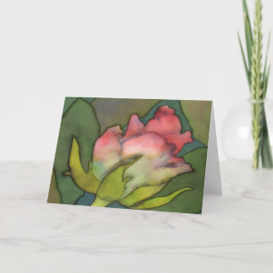 Pink Rose Greetings Card
