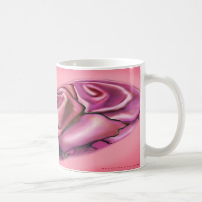 Pink Rose Heart Coffee Mug (Right)