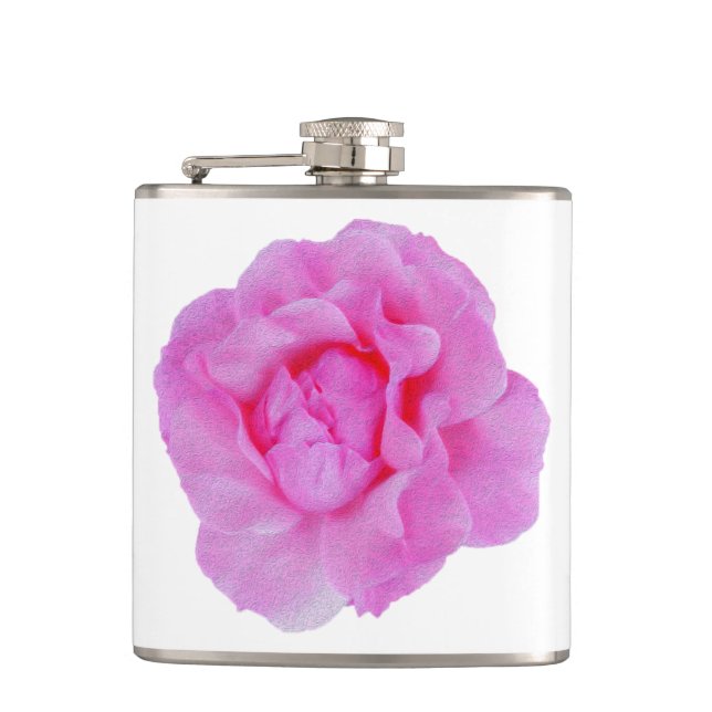pink rose hip flask (Front)