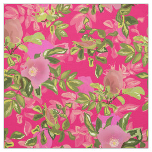 Pink rose hip , pink wild rose hip fabric