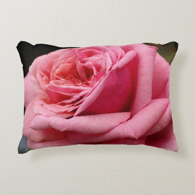 Pink Rose I Pretty Floral Photography Decorative Cushion (Front)