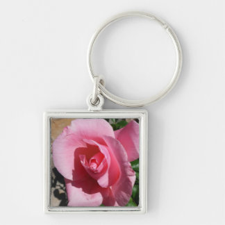 Pink Rose III Garden Floral Key Ring