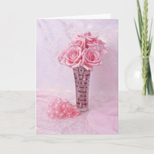 Pink rose III Holiday Card