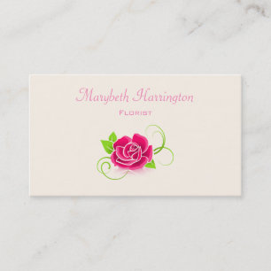 Pink Rose Illustration Business Card