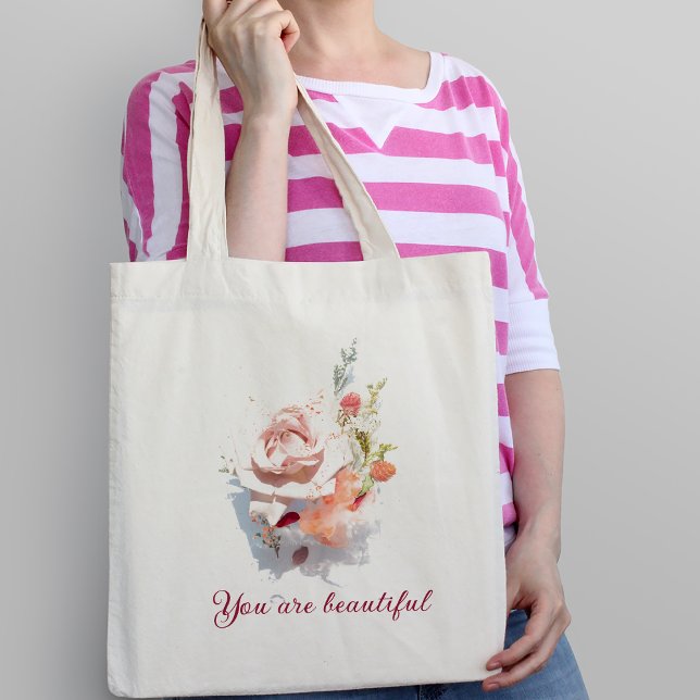 Pink rose illustrator Tote Bag (Pink rose illustrator Tote Bag
)