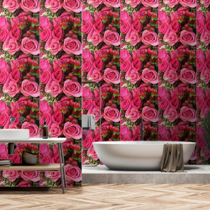 Pink Rose Image Printed Wall Accents Treatments 