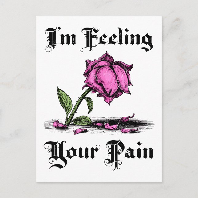 Pink Rose in Despair Postcard (Front)