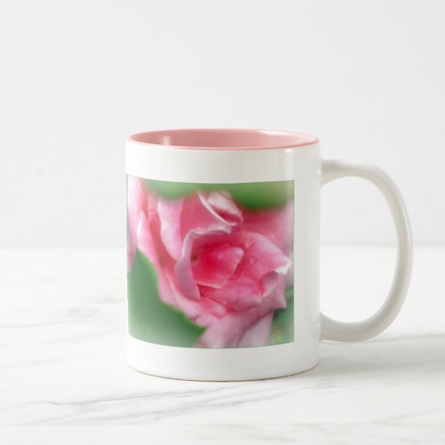 Pink Rose in Full Bloom Beverage Mug (Right)