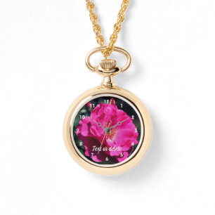Pink Rose In Full Bloom Close Up Personalised Watch