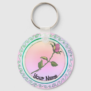 Pink Rose  Key Ring