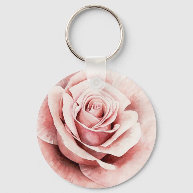 Pink Rose Key Ring (Front)