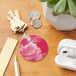 Pink Rose Keychain