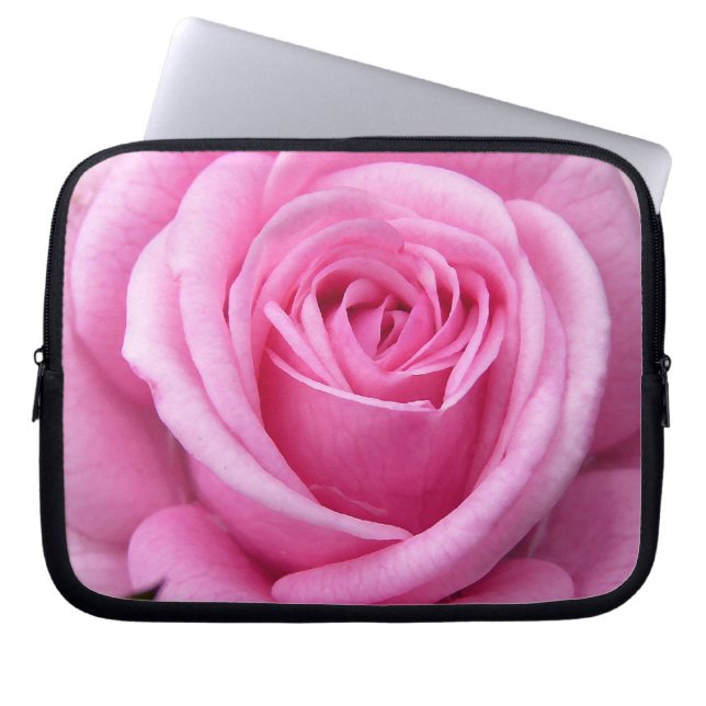 Pink Rose Laptop Sleeve Romantic Rose Tablet Case (Front)