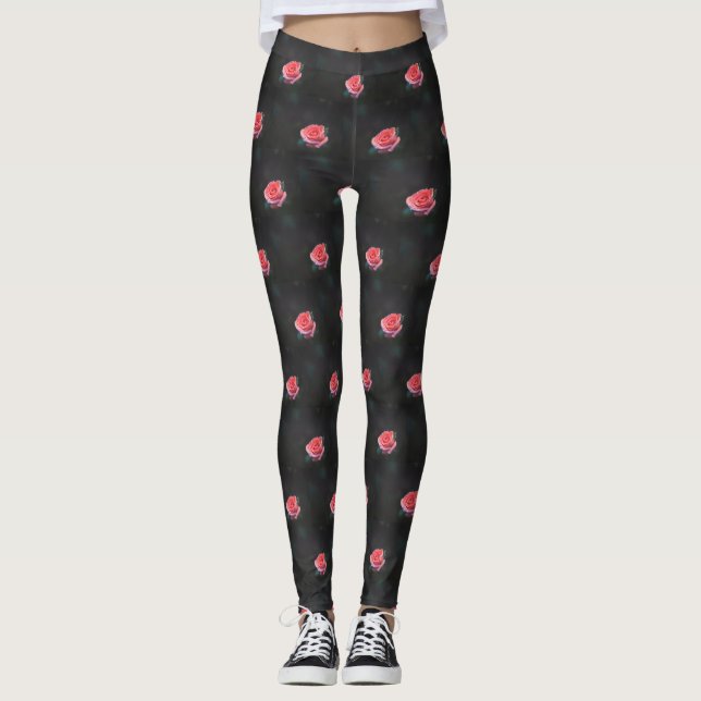 Pink Rose Leggings (Front)