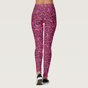 Pink rose leggings