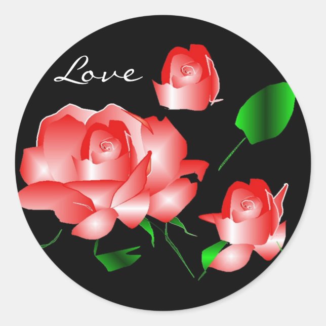 "Pink Rose Love" Sticker (Front)