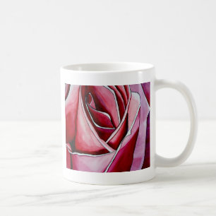 Pink Rose macro flower watercolor abstract art Coffee Mug