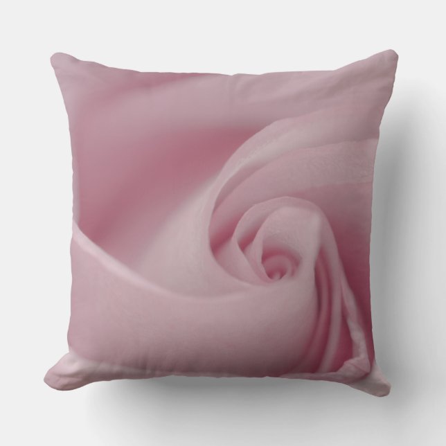 Pink Rose Macro Throw Pillow (Front)
