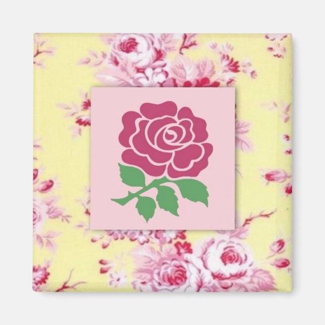 Pink Rose Magnet (Front)