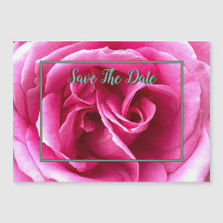Pink Rose Magnetic Save The Date Invitation