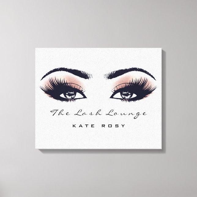 Pink Rose Makeup Artist Beauty Damask Lashes Canvas Print (Front)