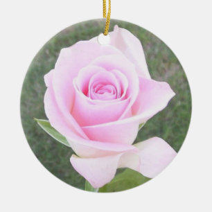 Pink Rose Memorial Ornament-2 Ceramic Tree Decoration