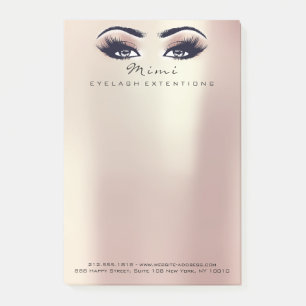 Pink Rose Metallic Peach Name Web Telephone Number Post-it Notes