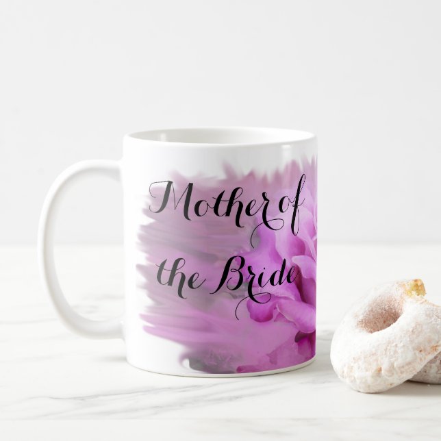 Pink Rose Mother of the Bride Gift Coffee mug (With Donut)