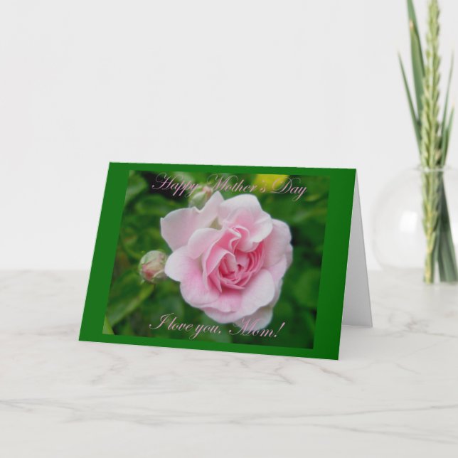 Pink Rose Mothers Day Card (Front)