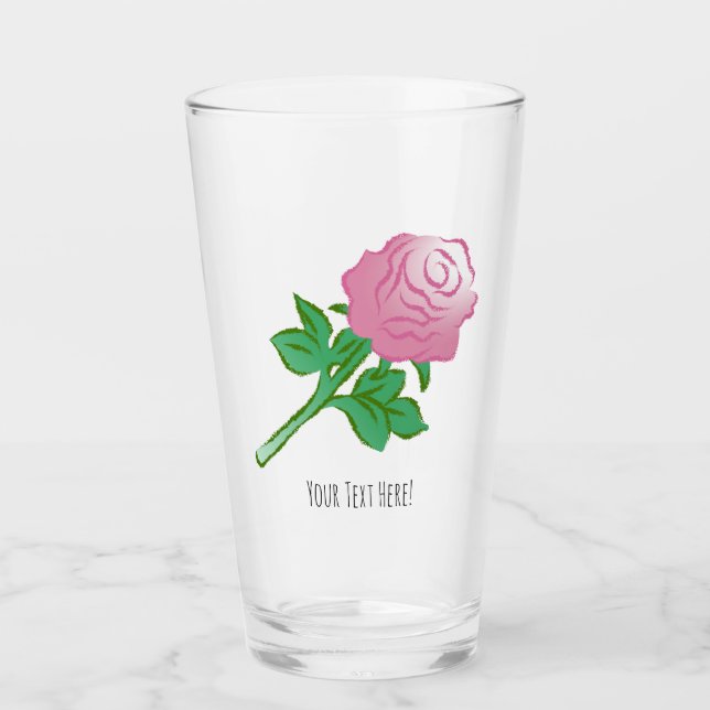 Pink Rose Mother's Day Glass (Front)