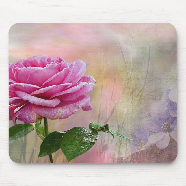 Pink Rose Mouse Pad (Front)