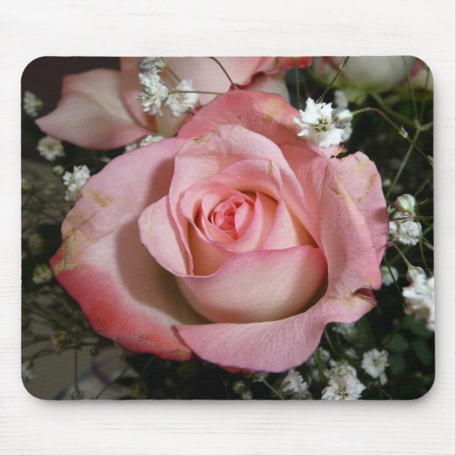 Pink rose mouse pad (Front)