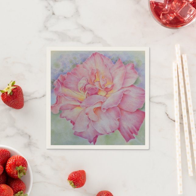 Pink Rose Napkin (Insitu)