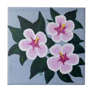 Pink Rose of Sharon Tile