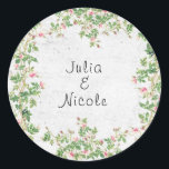 Pink Rose Old Wall Vintage Style Journal Wedding Classic Round Sticker<br><div class="desc">Beautiful Invitation to celebrate Special occasions and festivals comes with digital and E-invitation as per your request. We would love to replicate our designs to make multiple products like rsvp cards, labels envelopes, and more. Customisation is available for ready to print on request at info@shamaurcreatif@gmail.com. Look Forward to hearing from...</div>