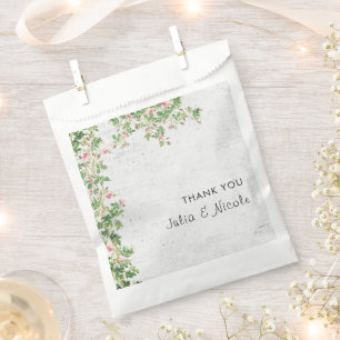 Pink Rose Old Wall Vintage Style Journal Wedding Favour Bags