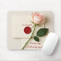 Pink Rose On Ivory Wedding Stationery