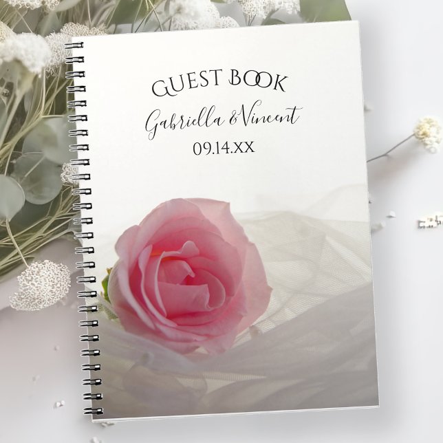 Pink Rose on White Wedding Notebook (Creator Uploaded)