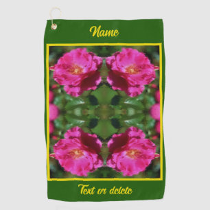 Pink Rose Painting Abstract Flower Personalised Golf Towel