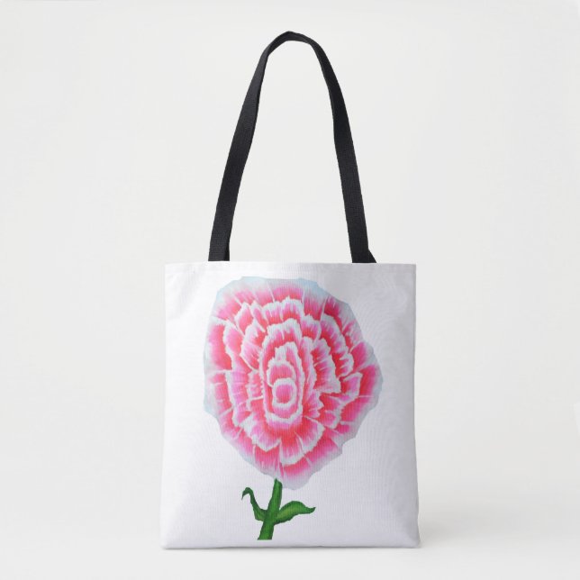 Pink Rose Painting Tote Bag (Front)